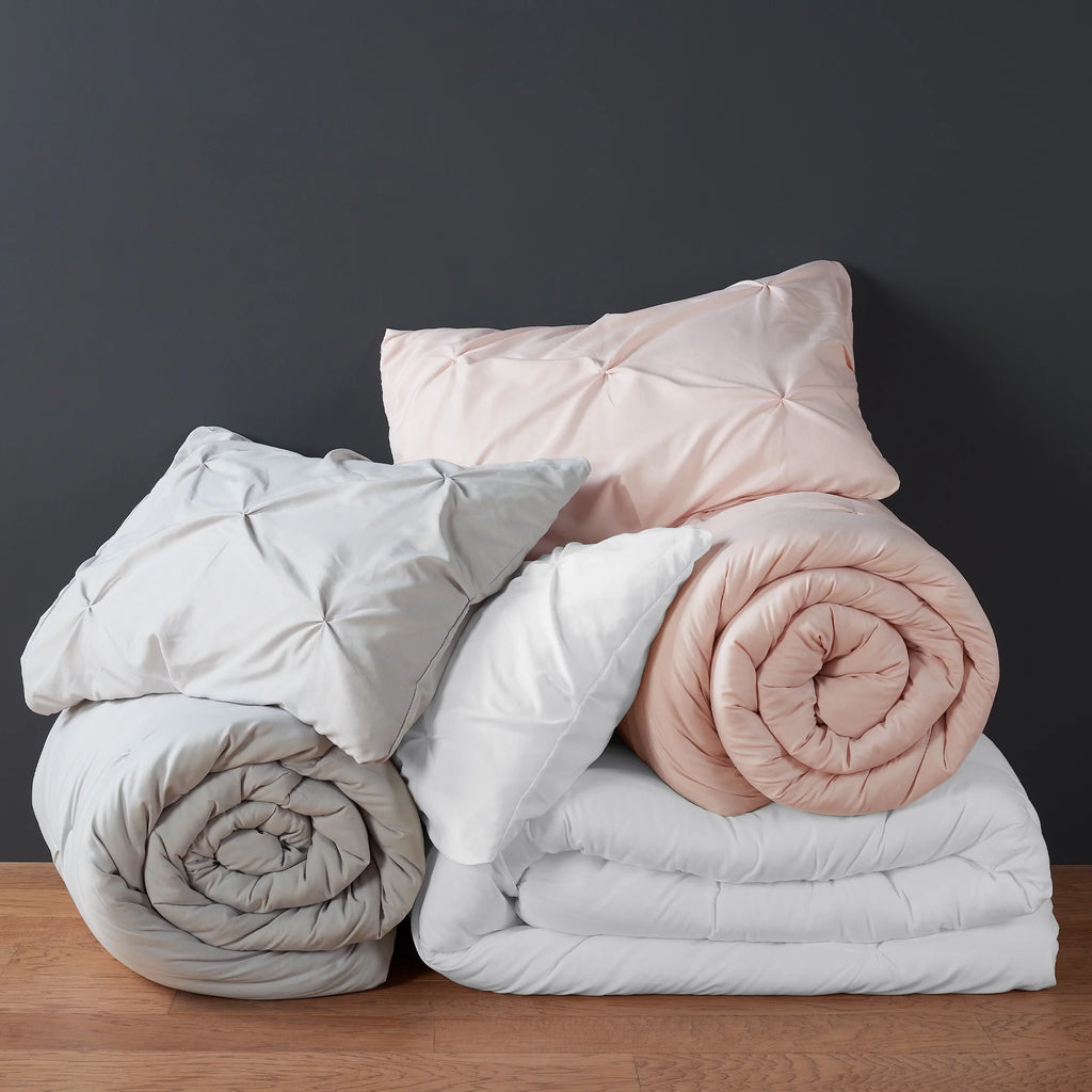 Gray King 3-Piece Pleated Duvet Set P311759