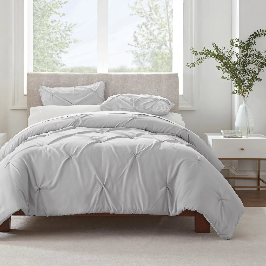 Gray King 3-Piece Pleated Duvet Set P311759
