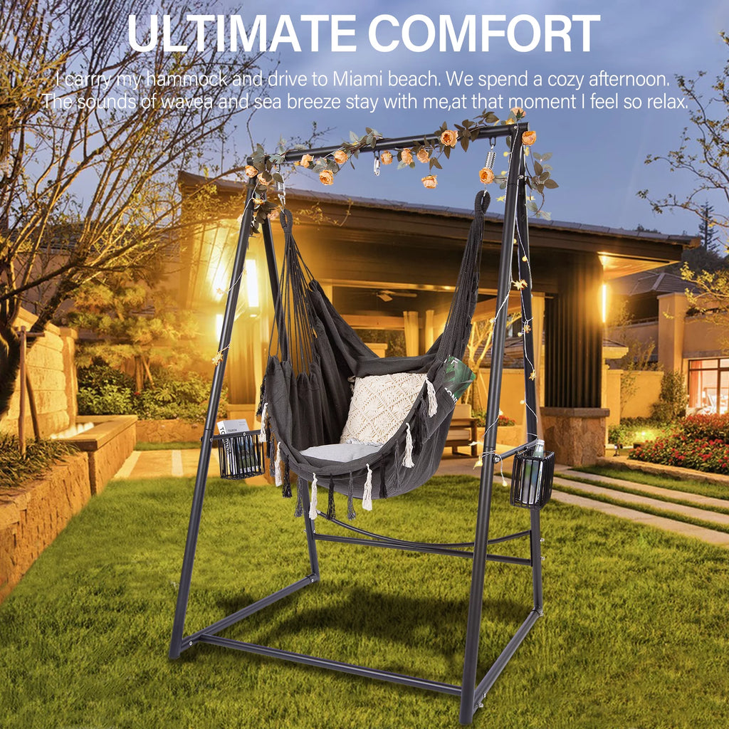 Hanging Rope Swing & Stand Set with Two Holders K7074