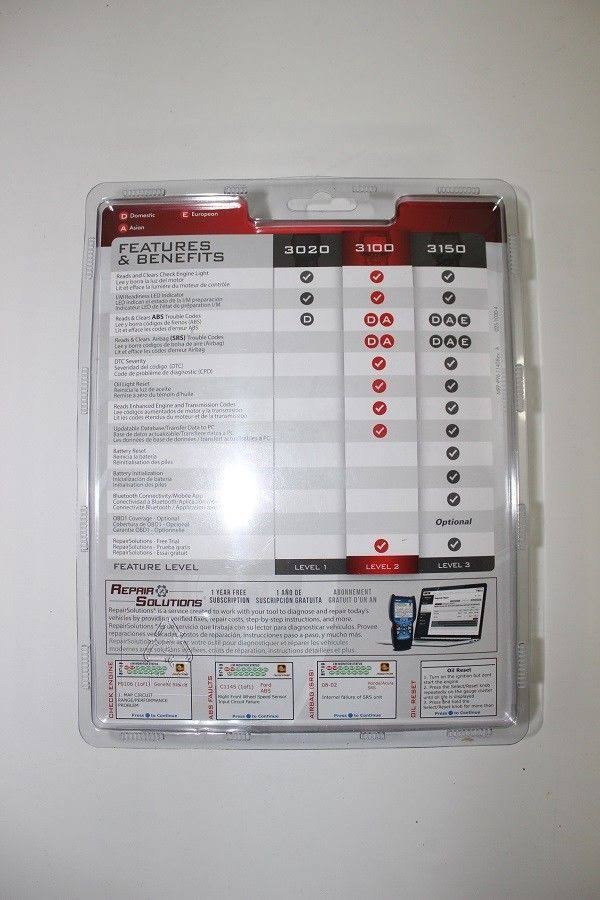 Diagnostic Code Reader Scan Tool with ABS and Srs Y2597