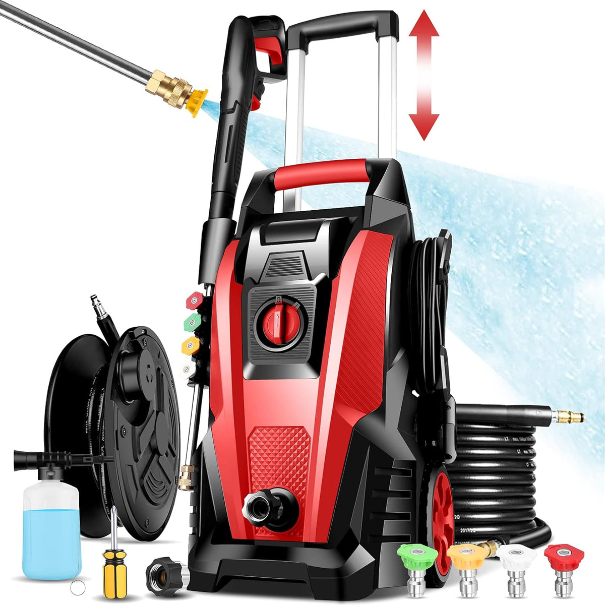 Electric Power Washer with 5 Nozzles and Hose Reel Z24791