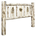 King Headboard with Laser Engraved Pine Design G8511