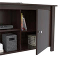 Dark Brown Wood And Metal Mirrored TV Stand H418