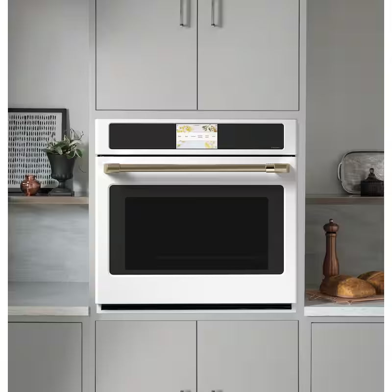 30 in. Smart Single Electric Wall Oven with Convection and Self Clean in Matte White O1640