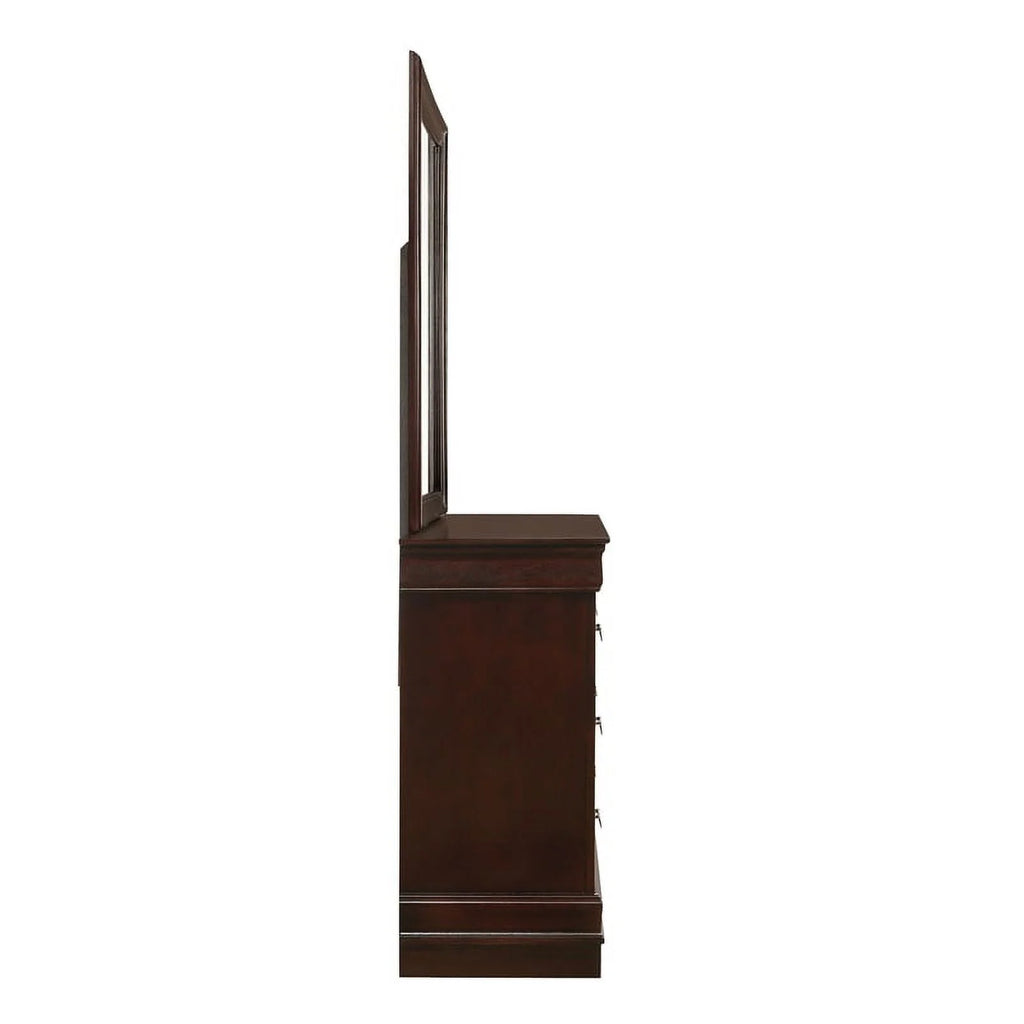 Cherry Wood 6-Drawer Dresser & Mirror T437860
