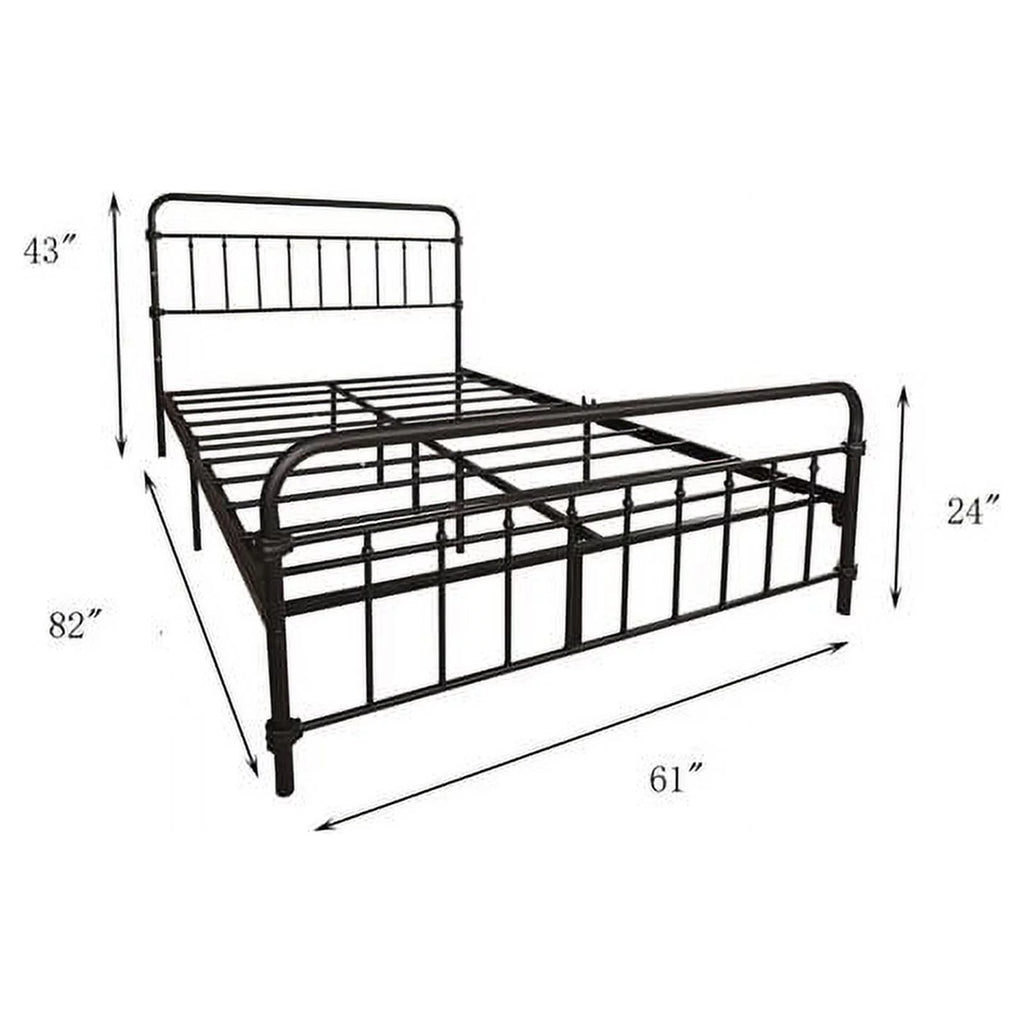 Metal Twin Bed Frame with Headboard and Footboard D197