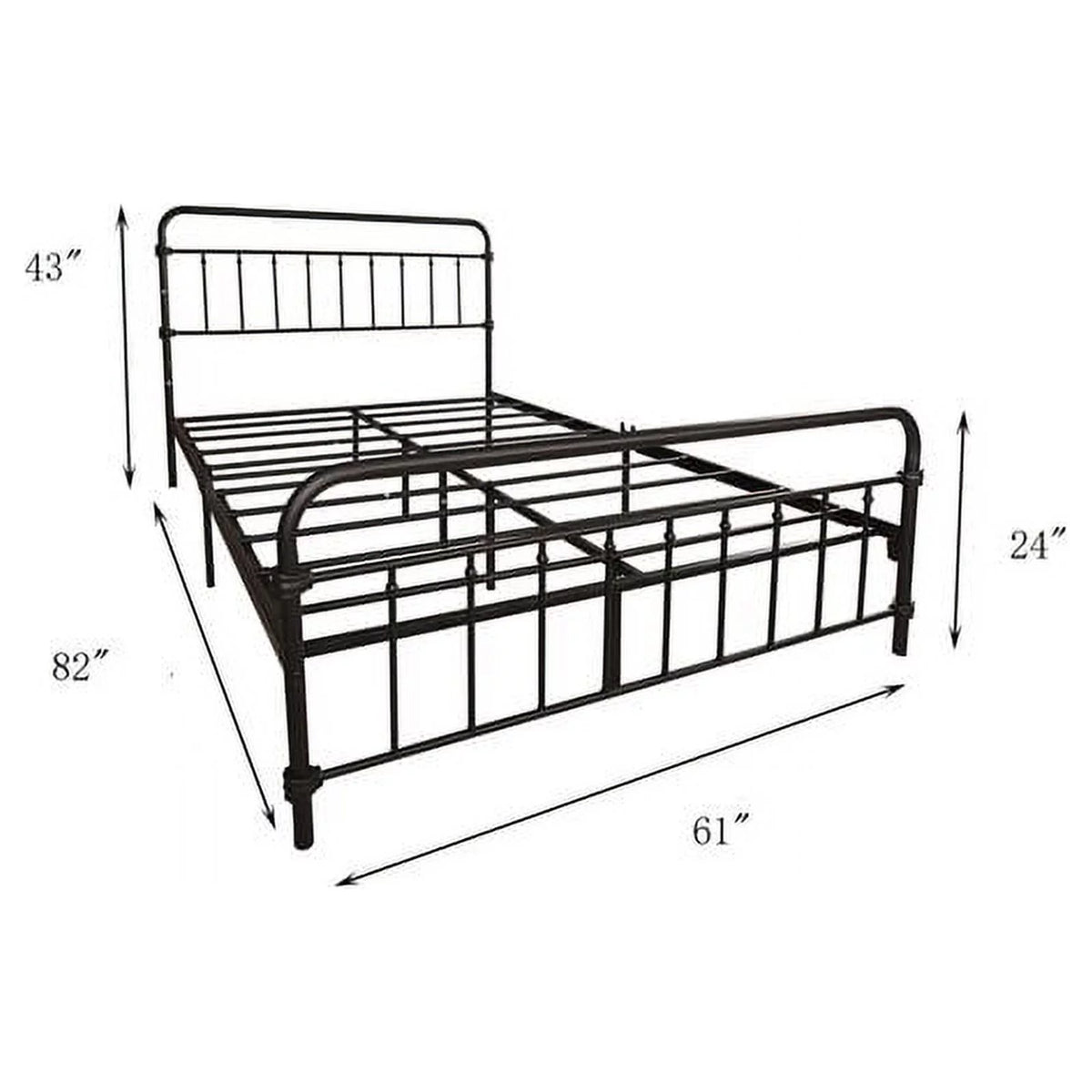 Metal Twin Bed Frame with Headboard and Footboard D197