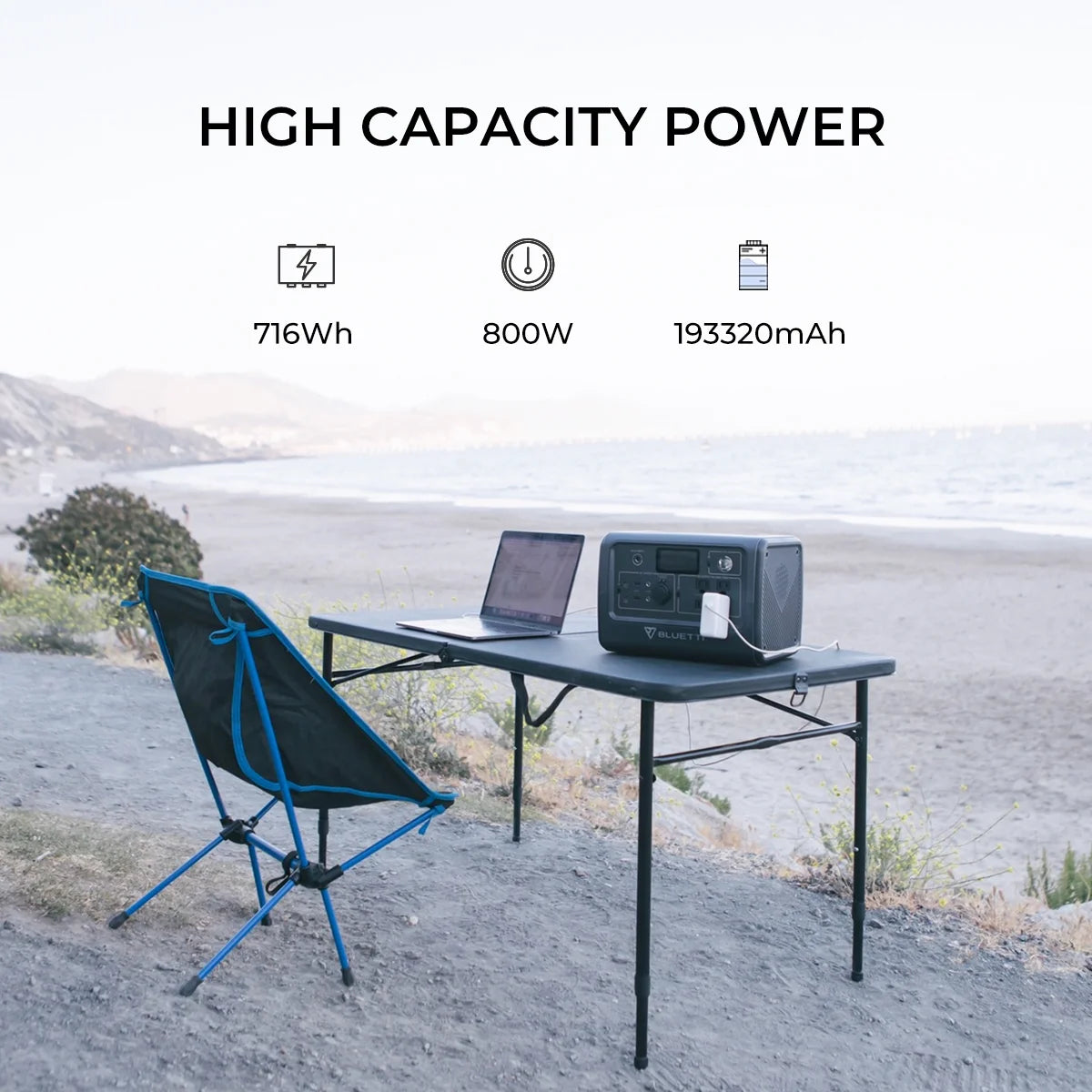 Portable Power Station 716Wh 800W Solar Generator with Carry Bag X1702