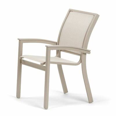 Stacking Patio Dining Armchair Textured Silver Smoke K18742