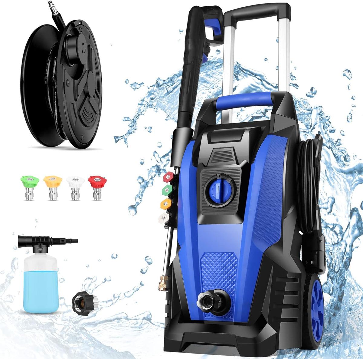 Electric Power Washer with 5 Nozzles and Hose Reel Z24791