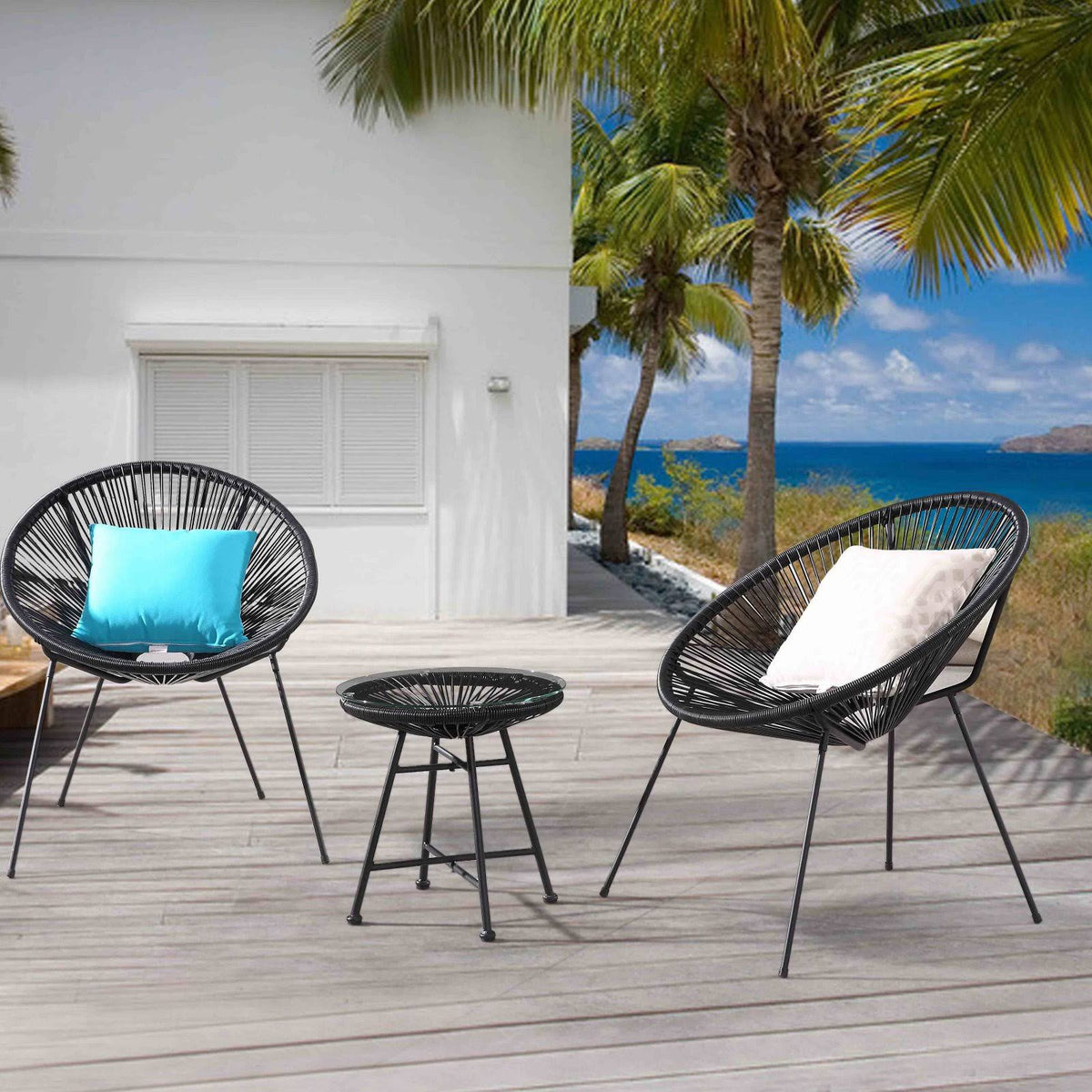Steel 3 Piece Patio Bistro Set H350385