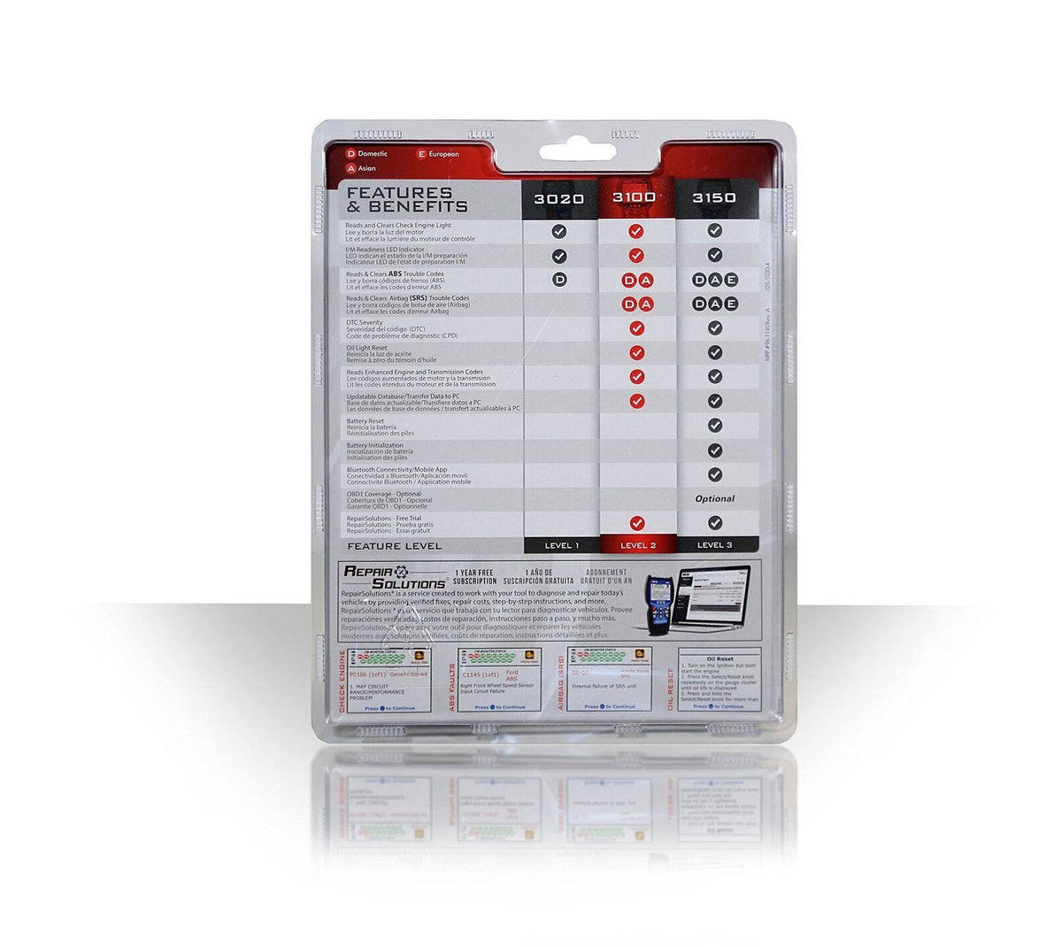 Diagnostic Code Reader Scan Tool with ABS and Srs Y2597