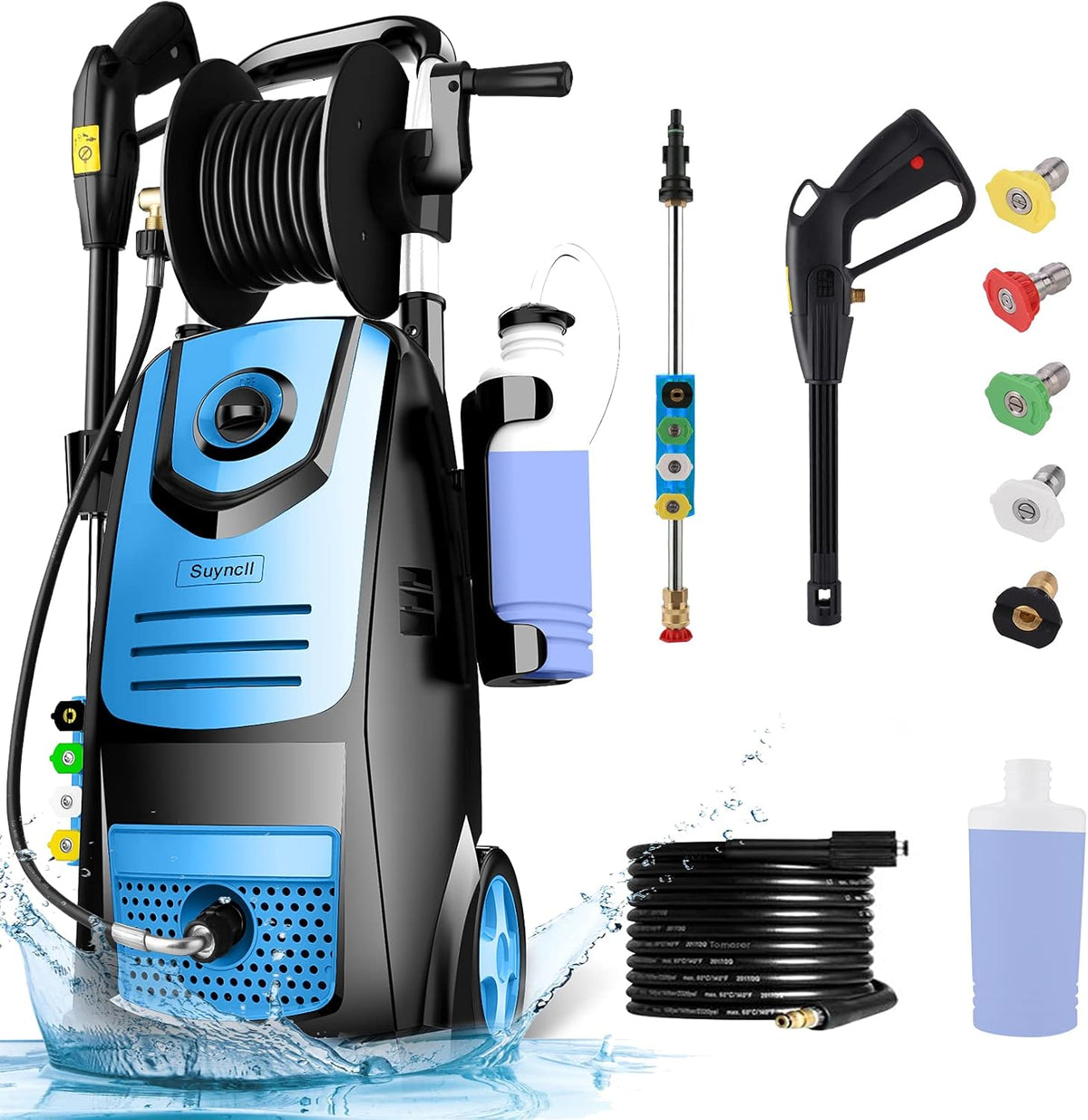 Electric Power Washer with 5 Nozzles and Hose Reel Z24791