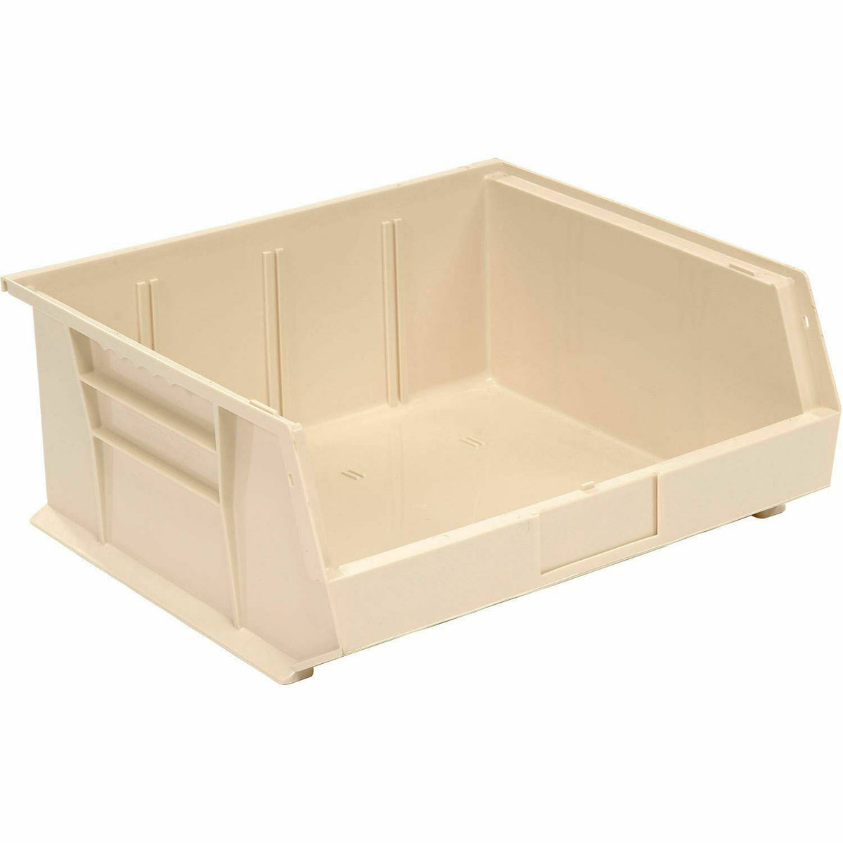 Beige Plastic Stacking Bin, Lot of 6 Y1085