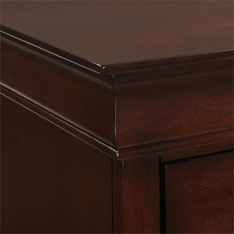 Cherry Wood 6-Drawer Dresser & Mirror T437860