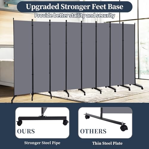 Folding Room Divider with Lockable Wheels R3605