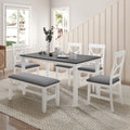 6 Piece Dining Table Set with 4 Chairs and Upholstered Bench P87772