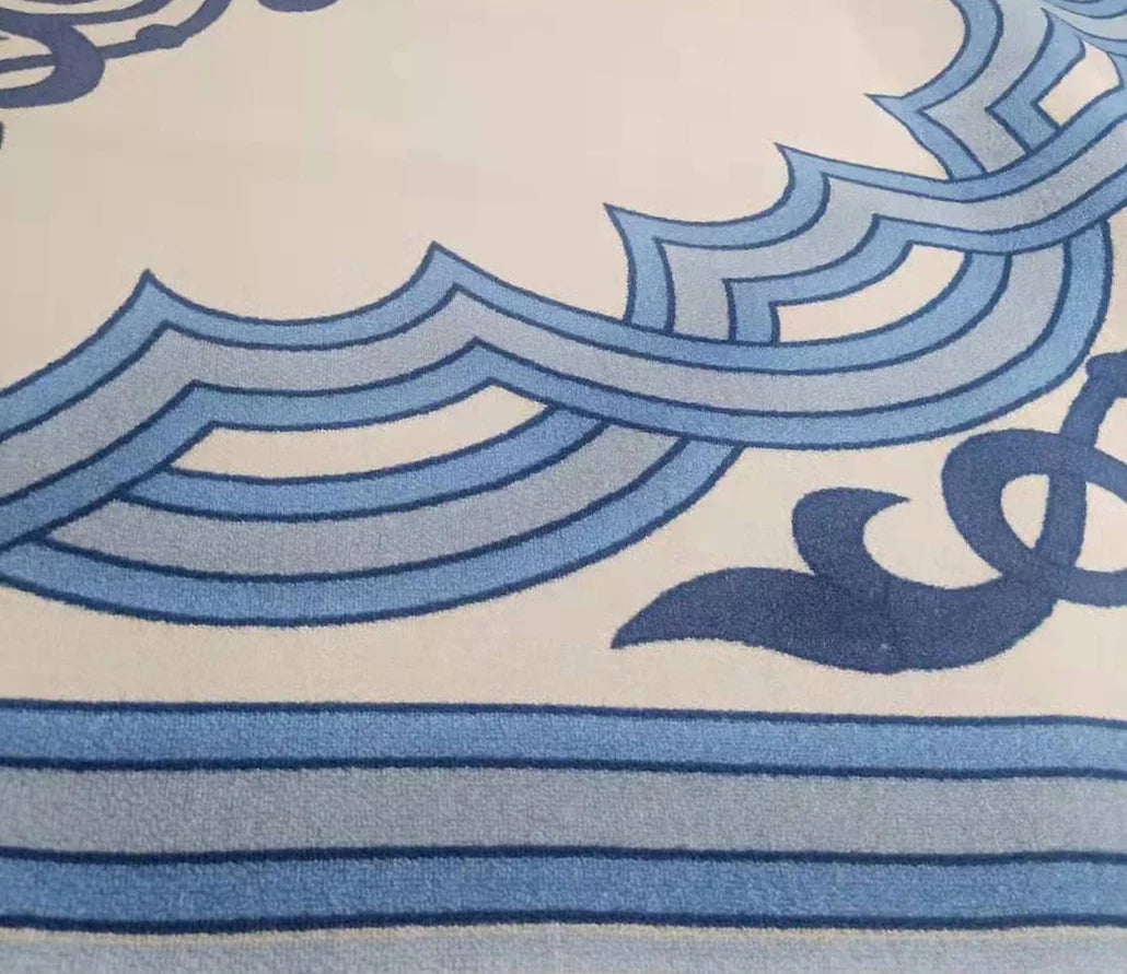 Blue Medallion Pattern 8 x 10 ft Area Rug U83388