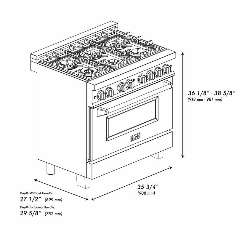 36 in. 6 Burner Dual Fuel Range in Stainless Steel A59717