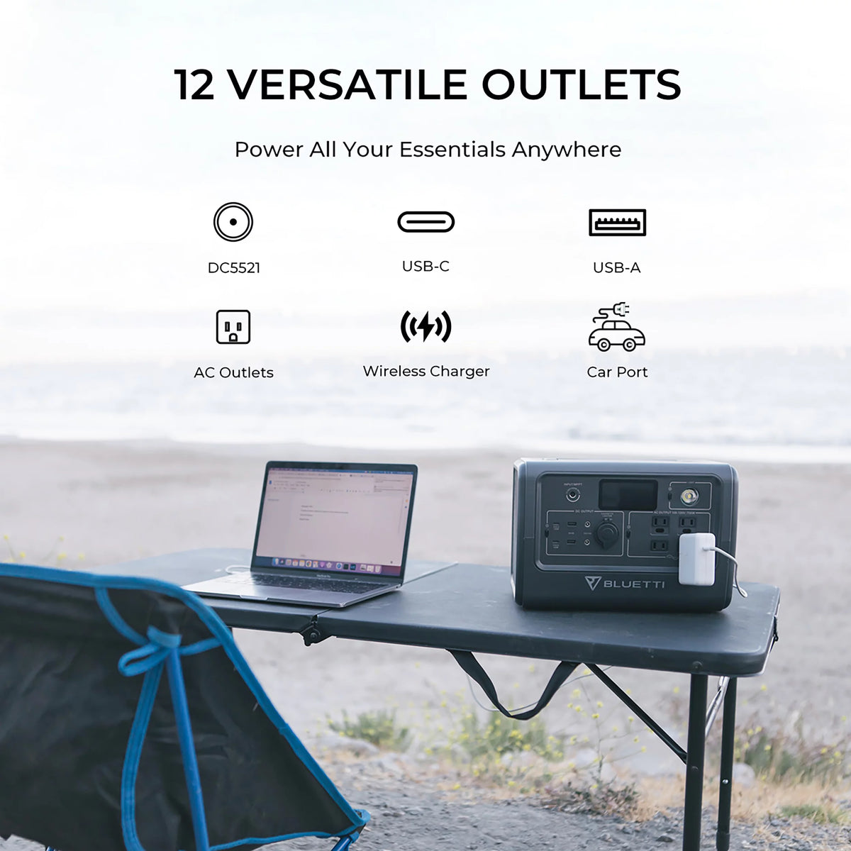 Portable Power Station 716Wh 800W Solar Generator with Carry Bag X1702
