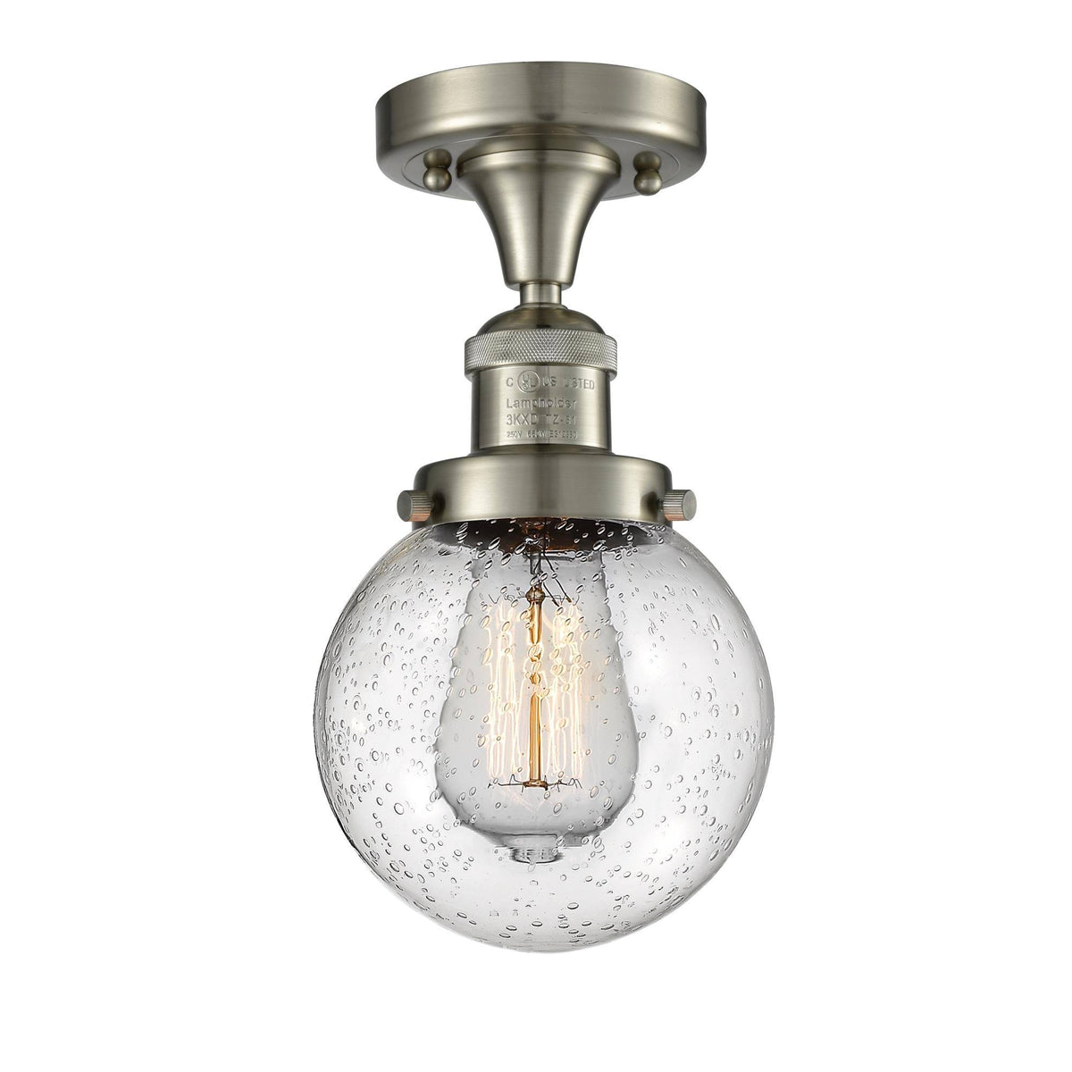 1-LT LED Semi-Flush Mount Brushed Satin Nickel S136