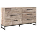 6 Drawer Wooden Dresser with Metal Legs K994016