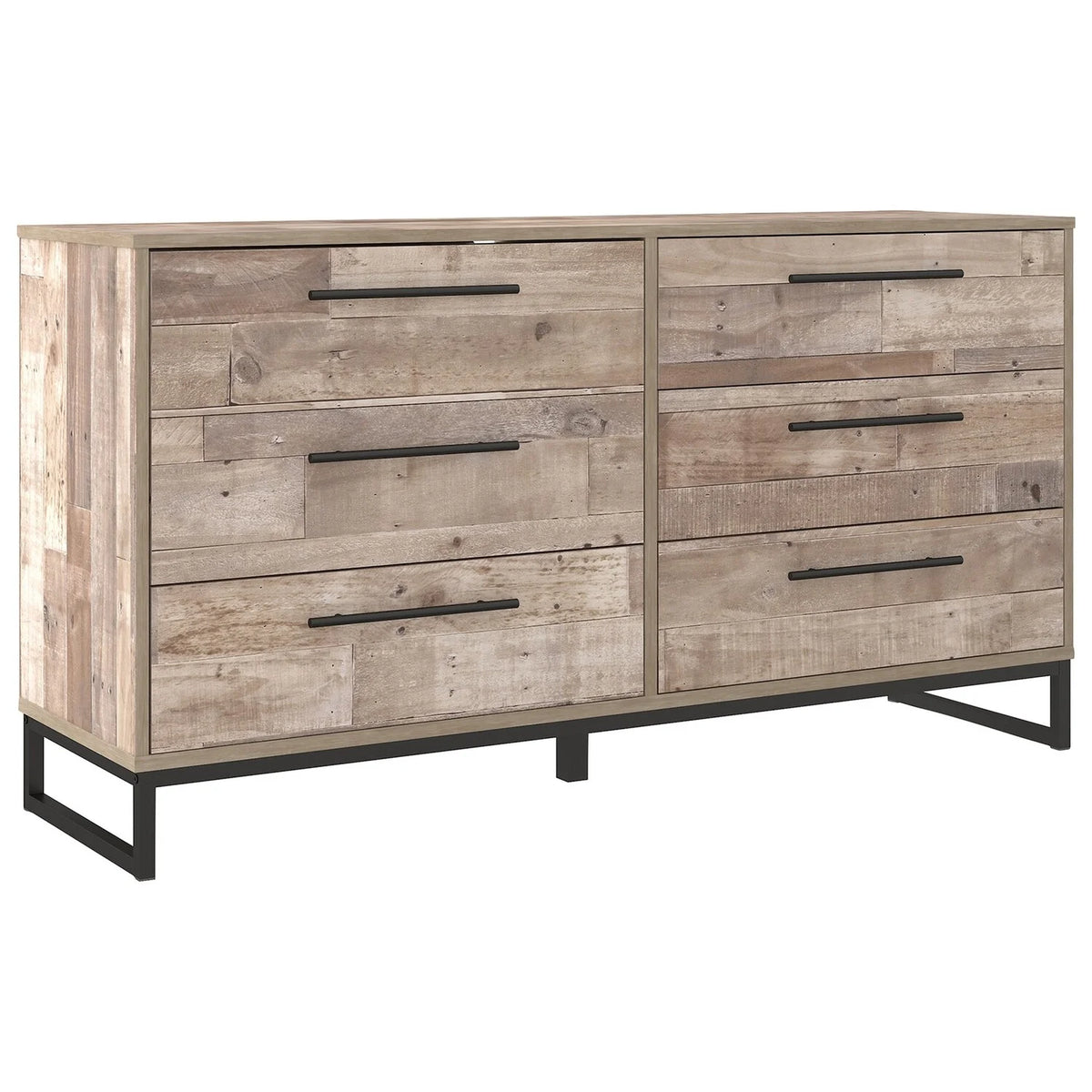 6 Drawer Wooden Dresser with Metal Legs K994016