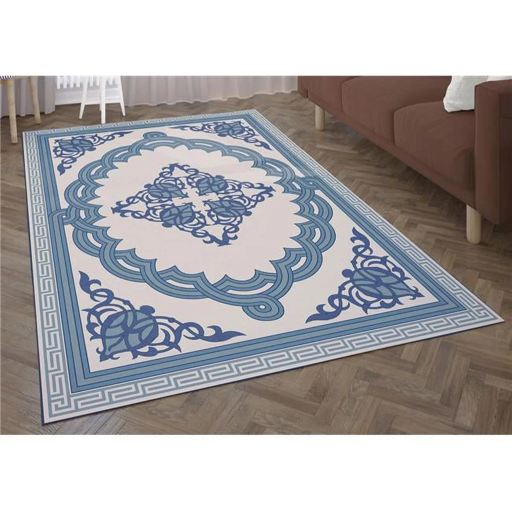 Blue Medallion Pattern 8 x 10 ft Area Rug U83388