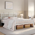 Queen White Metal Platform Bed M133071